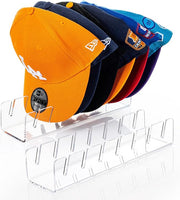 Hat Stand for Baseball Caps Display and Organizer - 2 Pack, No Install Acrylic Hat Holder for 14 Baseball Caps for Bedroom, Closet, Dresser(Clear)