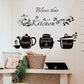Bless This Kitchen - Cooker, Teapot - Beautiful Kitchen Wall Decal - Best For Home & Restaurant