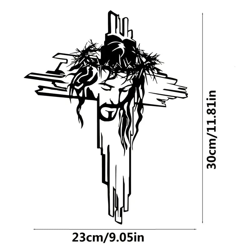 Jesus Face & Cross - Christian Home Décor - Christmas & Baptism - For Church or Home