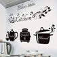 Bless This Kitchen - Cooker, Teapot - Beautiful Kitchen Wall Decal - Best For Home & Restaurant