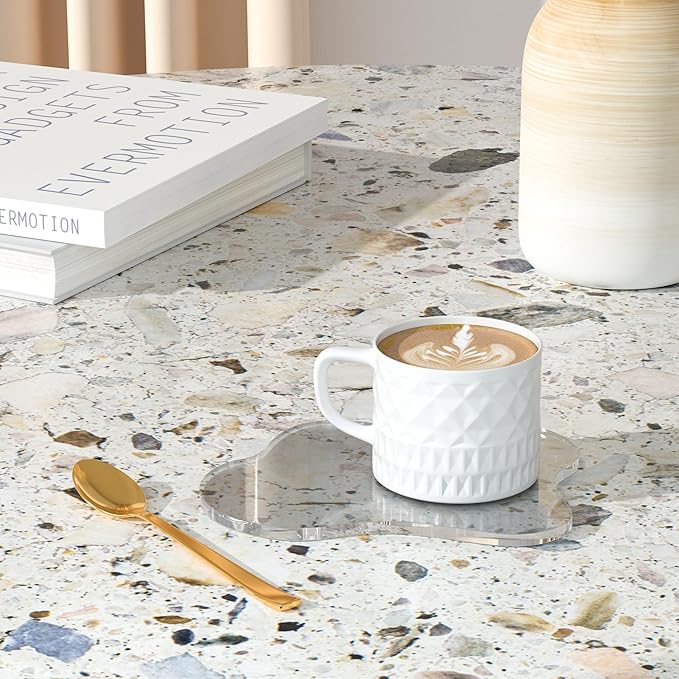 Clear Acrylic Coasters – Irregular Cloud Shape Drink & Coffee Cup Coasters for Tabletop Protection & Decorative Display Plates