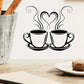 Coffee Cups With Hearts - Beautiful Kitchen Wall Decal - Best For Home & Restaurant