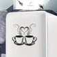 Coffee Cups With Hearts - Beautiful Kitchen Wall Decal - Best For Home & Restaurant