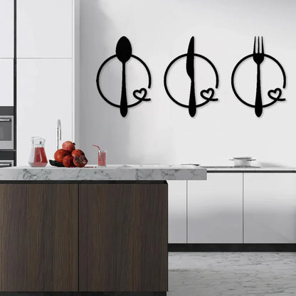 Spoon Knife Fork Heart Acrylic Wall Decal - Beautiful Gifting Decor for UAE Homes & Restaurants