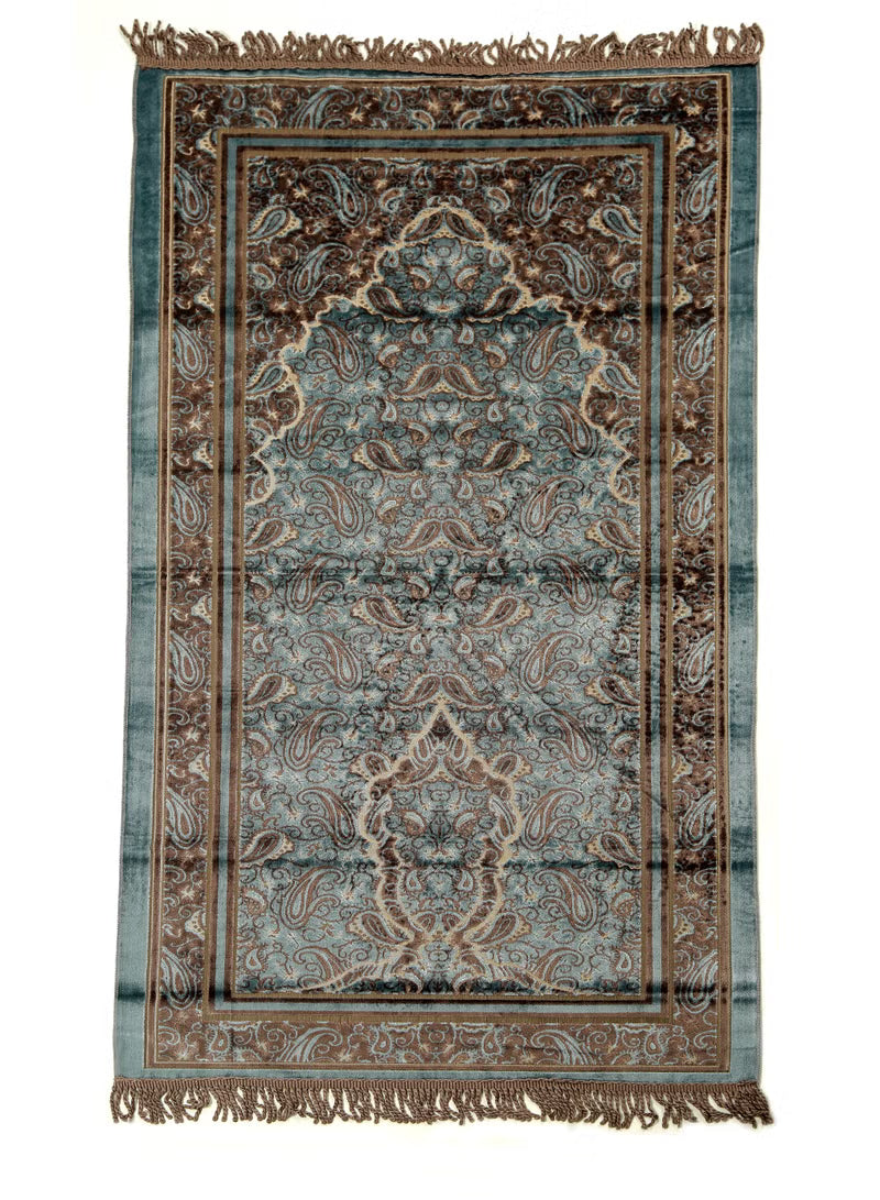 Prayer Mat 614GSM Anti-Slip Velvet Top Islamic Prayer Mat New Design Thick Padded Sajadah Prayer Rug for Men Women Eid Gift Ramadan ( 140cm X 70cm)