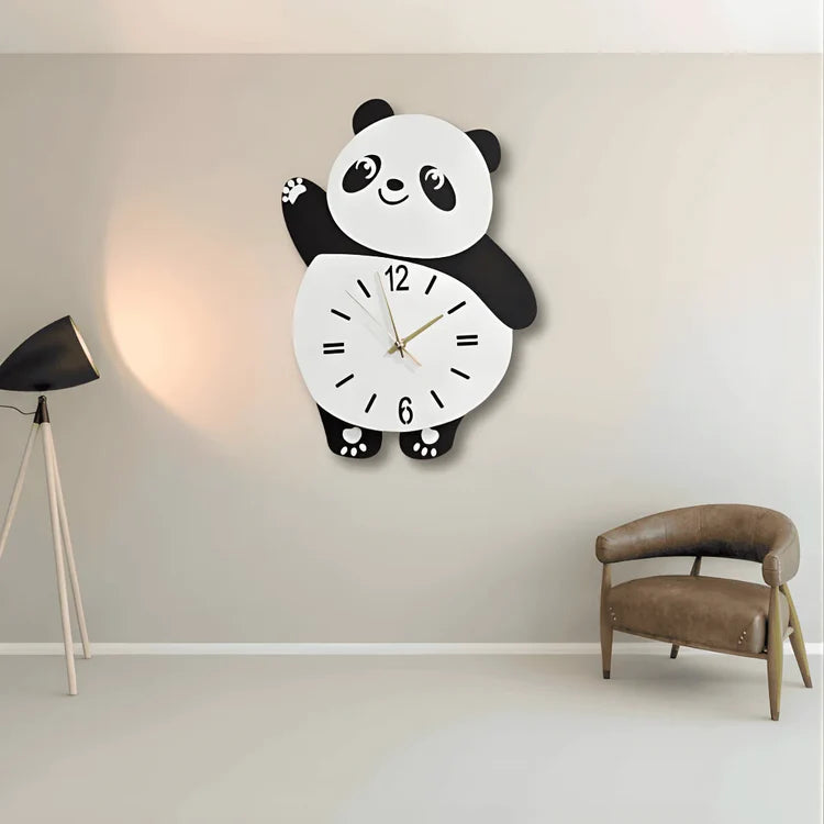 Acrylic Panda Wall Clock | Modern 3D Art Design
