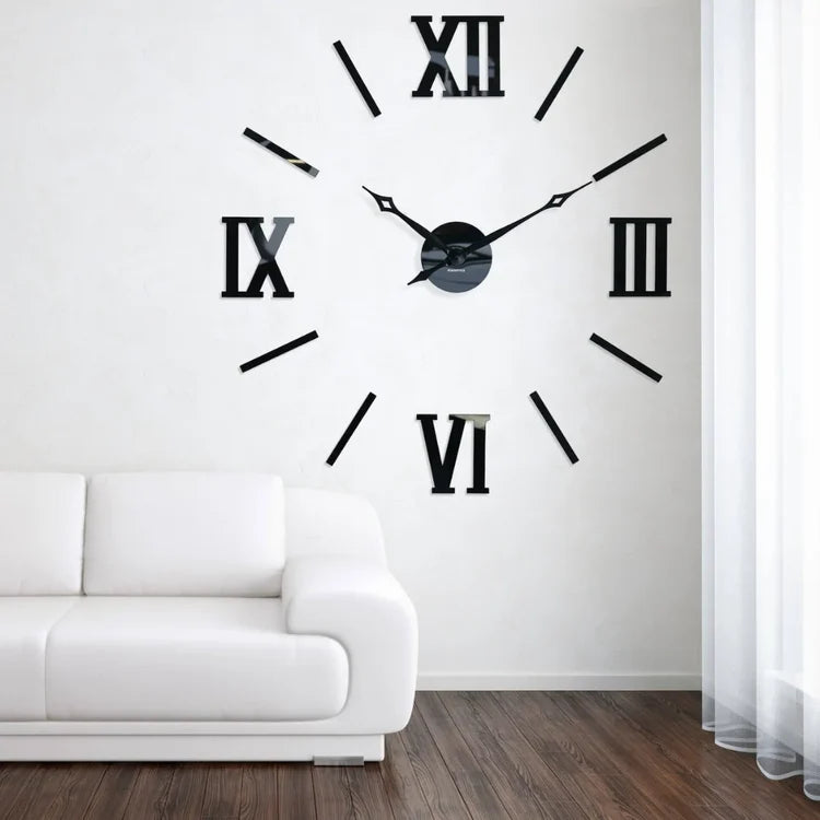 Giant DIY 3D Roman Numeral Wall Clock | Modern Acrylic Clock