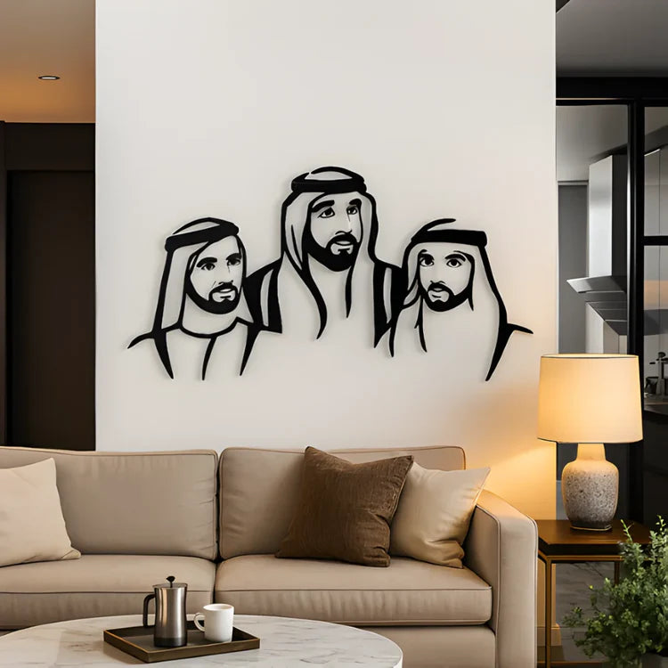 Sheikh Khalifa, Mohammad & Hamdan Acrylic Portrait