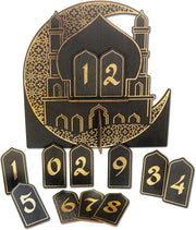 Papierdrachen Ramadan Countdown Wood – for Standing – Black Varnished – Decoration – Sugar Festival Set 02