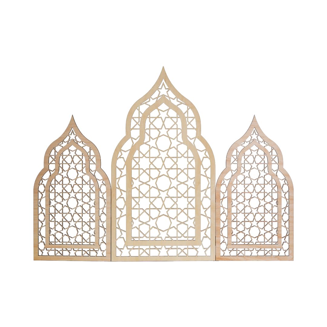 Wooden Mosque Display Stand | Home Decoration in Eid, Ramadan, Wedding, Anniversary | Islamic Decorative Item | Basswood | Bedroom, Living Room, Hall | Floor Mount | Elegant
