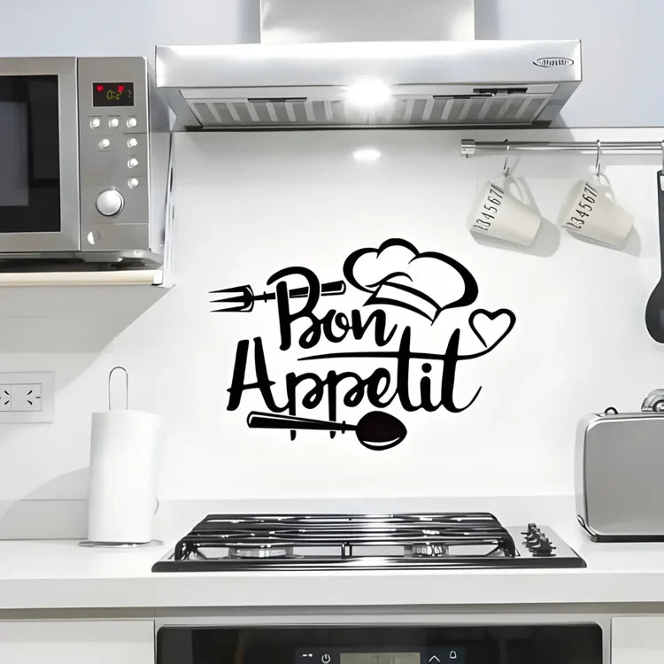 Chef's Cap Fork Spoon Acrylic Wall Decal - Beautiful Kitchen Decor for UAE Homes & Restaurants