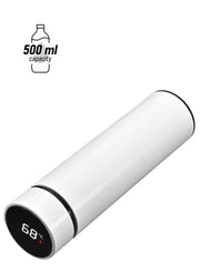 LED Smart Temperature Display Vacuum Thermal Bottle White 500ml