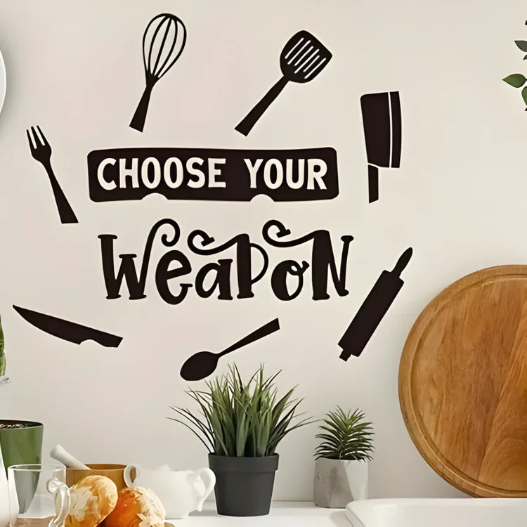 "Choose Your Weapon" Acrylic Kitchen Wall Decal - Fun Decor for UAE Homes & Restaurants