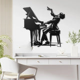 Expressive "Passionate Pianist" Black Acrylic Wall Art – Piano Silhouette Decor