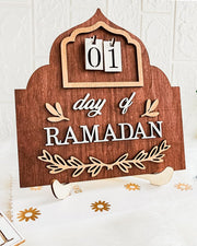 Ramadan Countdown Calendar 2026 with Arabic Calligraphy, Advent Calendar for Home Decor, Mubarak Table Decoration