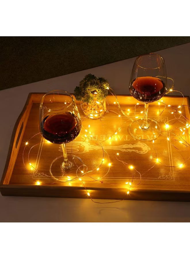 2 Pack 50 LED Waterproof Battery Operated Fairy Twinkle String Light Yellow 16x16cm