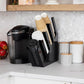 Fancy Black Acrylic Cup and Lid Holder – 4 Compartment Coffee Station Organizer