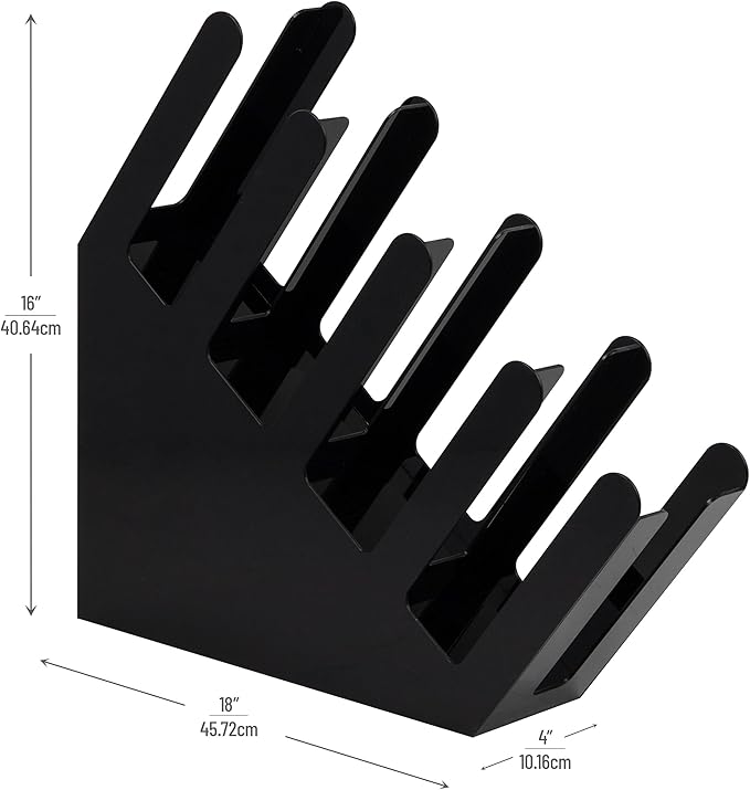 Fancy Black Acrylic Cup and Lid Holder – 4 Compartment Coffee Station Organizer