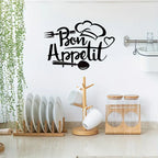 Chef's Cap With Fork & Spoon - Beautiful Kitchen Wall Decal - Best For Home & Restaurant
