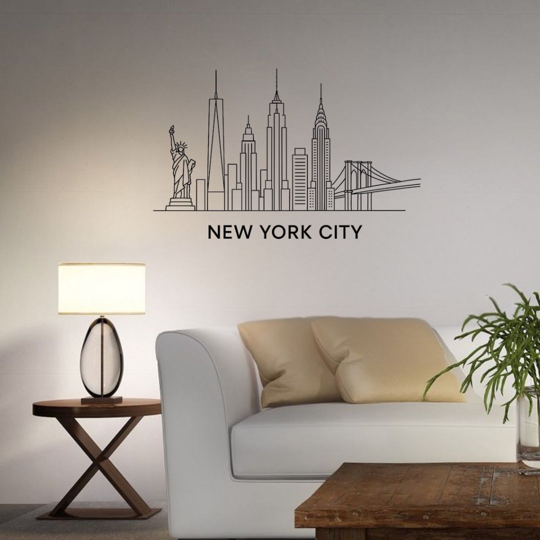New York, America - Skyline Acrylic Wall Art - Home Decal - National Day