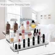 Clear Acrylic Display Risers Stand, , 3 Tiered Shelf Organizer for Perfumes, Cupcakes, Jars, Bottles, Lotions, Spices, Display Shelf in Dresser, Store, Supermarket, Kitchen Counter