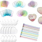 60 Pcs Acrylic Blanks with Keychain Accessories – 10 Shapes Clear Acrylic Ornaments, Charms & Key Rings for DIY Vinyl, Resin, Crafts & Engraving