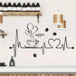 Coffee, Heart & Love ECG Signal Art - Beautiful Kitchen Wall Decal - Best For Home & Restaurant