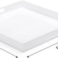 White Acrylic Large Ottoman Tray with Handles Spill Proof Serving Tray Rubber Boot Organizer Tray Decorative for Living Room Bedroom Kitchen Entryway Coffee Table Countertop