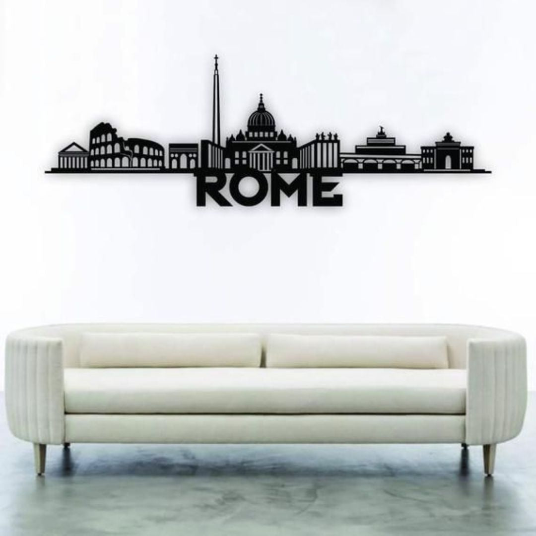 Rome City, Paris  - Skyline Acrylic Wall Art - Home Decal - National Day