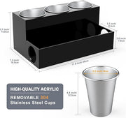 Hair Tool Organizer, Acrylic Holder for Blow Dryer/ Styling Tools/ Flat Irons/ Curling Irons/ Vanity Storage, Black Modern Countertop Stand for Accessories, Home, Kitchen, Bathroom