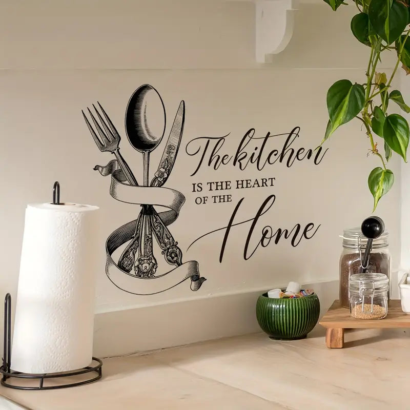 The Kitchen Is The Heart Of The Home - Kitchen Decal For Home & Restaurants