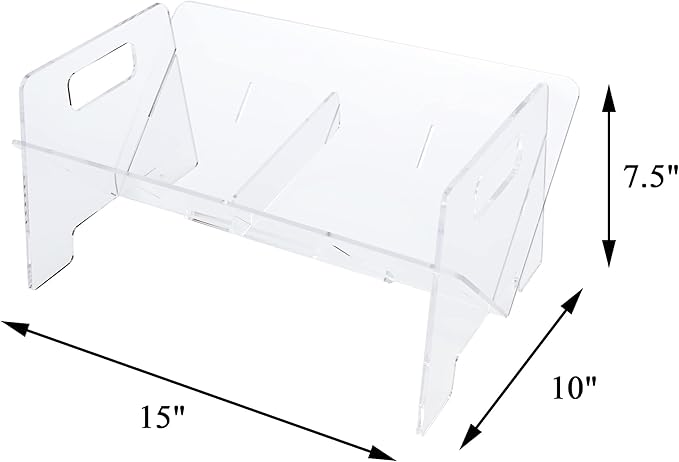 Clear Acrylic Mini Bookshelf – Small Desk Organizer & Bookcase for CDs, Books, Magazines | Desktop Storage Rack for Home & Office