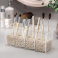 Acrylic Pen Holder 4 Compartments, Clear Pencil Organizer Cup for Countertop Desk Accessory Storage