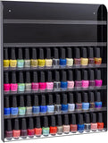 Black Acrylic Wall-Mounted Nail Polish Rack – 6-Tier Premium Display Shelf Organizer, Holds up to 102 Bottles