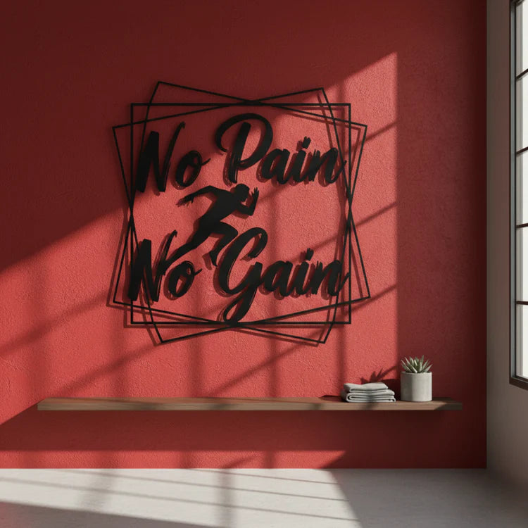 "No Pain No Gain" Acrylic Wall Art - Fitness & Motivation Decor
