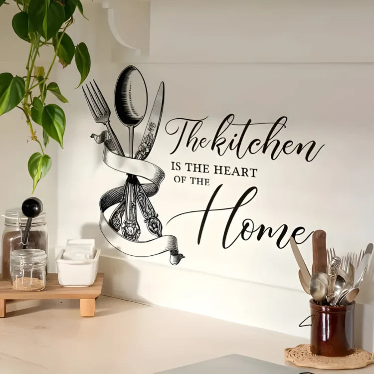 "The Kitchen Is The Heart Of The Home" Acrylic Wall Decal - Charming Decor for UAE Homes & Restaurants