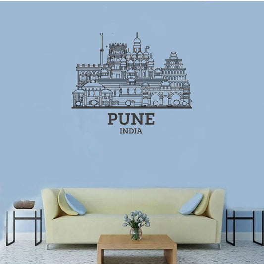Pune, India - Skyline Acrylic Wall Art - Home Decal - Indian National Day