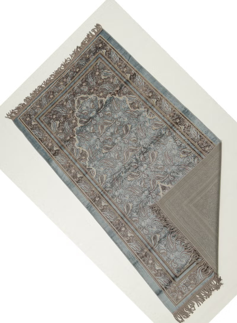 Prayer Mat 614GSM Anti-Slip Velvet Top Islamic Prayer Mat New Design Thick Padded Sajadah Prayer Rug for Men Women Eid Gift Ramadan ( 140cm X 70cm)