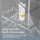 Clear Acrylic Shower Caddy – Wall-Mounted Bathroom Organizer Shelf with Suction Cups | No-Drill, Rustproof Shampoo & Bath Storage
