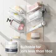 Clear Acrylic Shower Caddy – Wall-Mounted Bathroom Organizer Shelf with Suction Cups | No-Drill, Rustproof Shampoo & Bath Storage