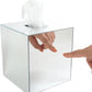JackCubeDesign Acrylic Mirror Tissue Box Cover – Square Kleenex & Napkin Holder Organizer Stand