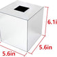 JackCubeDesign Acrylic Mirror Tissue Box Cover – Square Kleenex & Napkin Holder Organizer Stand