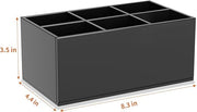 HIIMIEI Black Acrylic Makeup Brush Holder 6-Slots for Vanity Countertop