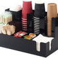11 Compartment Upright Coffee Condiment and Cup Storage Organizer Acrylic Material for Paper Cups Napkins and Tableware Storage Etc
