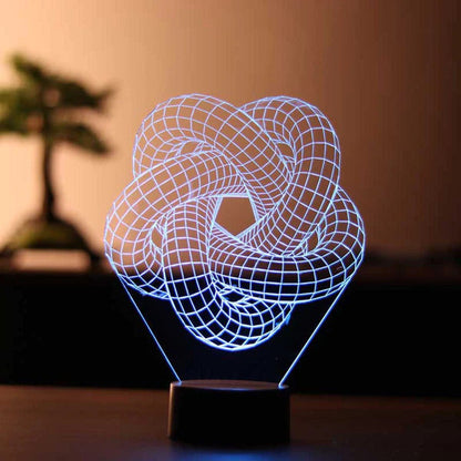 3D Acrylic Illusion Lamp Torus Spiral Shape