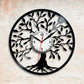 Premium Acrylic Tree of Life Wall Clock | Large Black Silhouette Decor