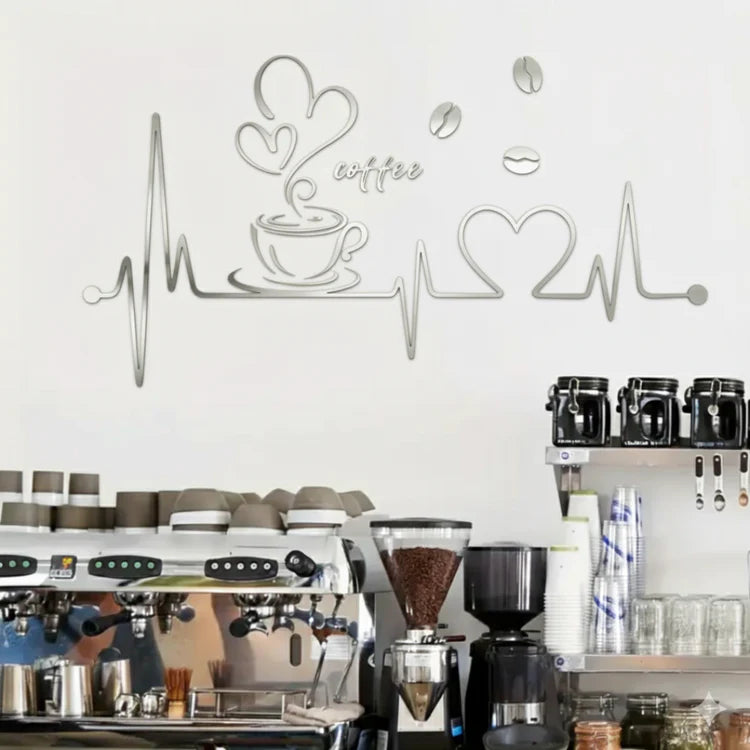 Coffee Heartbeat Wall Art – Acrylic Café & Kitchen Décor UAE