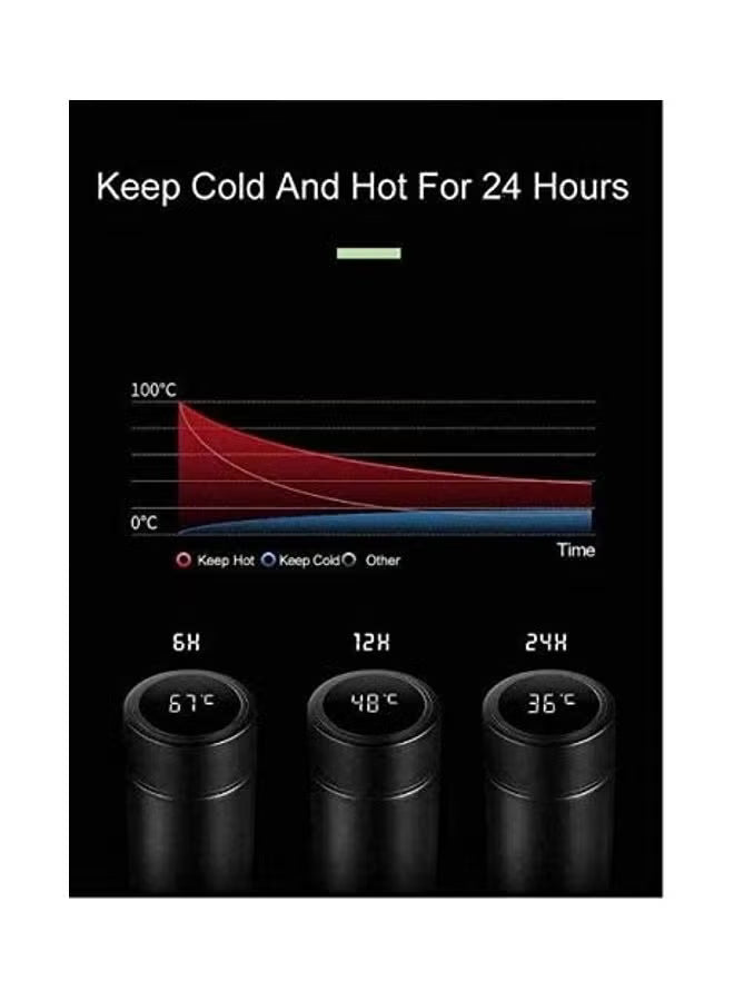 LED Smart Temperature Display Vacuum Thermal Bottle White 500ml