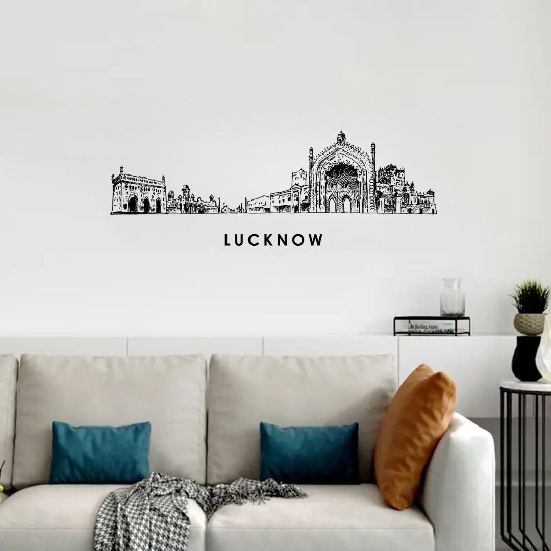 Lucknow, India - Skyline Acrylic Wall Art - Home Decal - Indian National Day