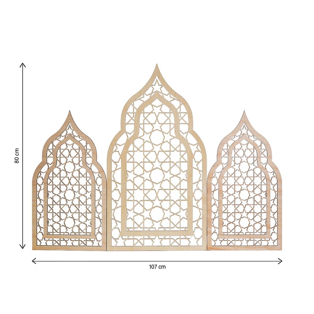 Wooden Mosque Display Stand | Home Decoration in Eid, Ramadan, Wedding, Anniversary | Islamic Decorative Item | Basswood | Bedroom, Living Room, Hall | Floor Mount | Elegant